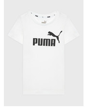 Bluzka T-Shirt Essentials Logo 586960 Biały Regular Fit - modivo.pl Puma