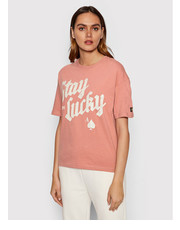 Bluzka T-Shirt Boho And Rock W1010651A Różowy Regular Fit - modivo.pl Superdry
