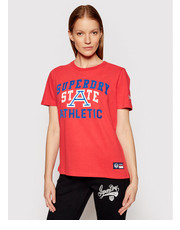 Bluzka T-Shirt Collegiate Athletic Union W1010422A Czerwony Regular Fit - modivo.pl Superdry