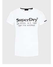 Bluzka T-Shirt Vintage Venue Interest W1010844A Biały Regular Fit - modivo.pl Superdry