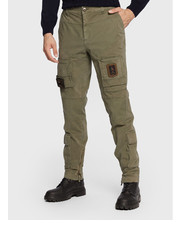 Spodnie męskie Spodnie materiałowe 222PA939CT83 Zielony Regular Fit - modivo.pl Aeronautica Militare
