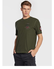 T-shirt - koszulka męska T-Shirt 222TS2007J568 Zielony Comfort Fit - modivo.pl Aeronautica Militare