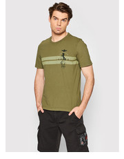 T-shirt - koszulka męska T-Shirt 221TS1957J539 Zielony Regular Fit - modivo.pl Aeronautica Militare
