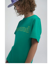 Bluzka T-Shirt SS21-TSB002 Zielony Regular Fit - modivo.pl Sprandi