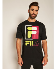 T-shirt - koszulka męska T-Shirt Saku 687475 Czarny Regular Fit - modivo.pl Fila