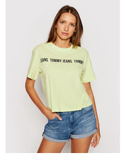 Bluzka T-Shirt Tjw Tape DW0DW10147 Zielony Relaxed Fit - modivo.pl Tommy Jeans