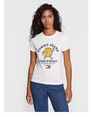 Bluzka T-Shirt Baby Bagels DW0DW13728 Biały Regular Fit - modivo.pl Tommy Jeans