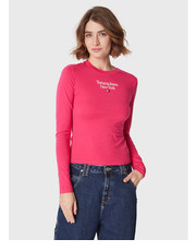 Bluzka Bluzka Essential Logo DW0DW14900 Różowy Slim Fit - modivo.pl Tommy Jeans