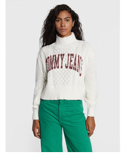 Sweter Golf Crop College Cable DW0DW14273 Biały Cropped Fit - modivo.pl Tommy Jeans