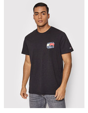 T-shirt - koszulka męska T-Shirt 3D Glow Flag Graphic DM0DM11624 Czarny Regular Fit - modivo.pl Tommy Jeans