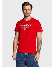 T-shirt - koszulka męska T-Shirt Entry DM0DM15682 Czerwony Regular Fit - modivo.pl Tommy Jeans