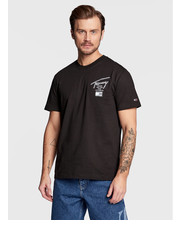 T-shirt - koszulka męska T-Shirt DM0DM15854 Czarny Regular Fit - modivo.pl Tommy Jeans