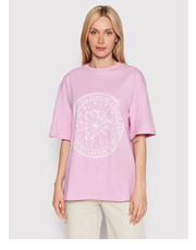 Bluzka T-Shirt Zodiac 1100-005618-0048-003 Różowy Relaxed Fit - modivo.pl NA-KD