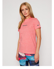 Bluzka T-Shirt Script Logo Eco Yarn 113206 Różowy Custom Fit - modivo.pl Champion