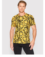 T-shirt - koszulka męska T-Shirt Barocco Print 1000959 Żółty Regular Fit - modivo.pl Versace