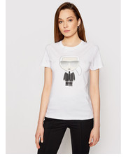 Bluzka T-Shirt Ikonik Karl 210W1721 Biały Regular Fit - modivo.pl Karl Lagerfeld