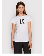 Bluzka T-Shirt KL22WTS01 Biały Regular Fit - modivo.pl Karl Lagerfeld