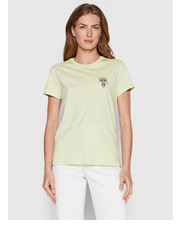 Bluzka T-Shirt Ikonik Mini 216W1731 Zielony Regular Fit - modivo.pl Karl Lagerfeld