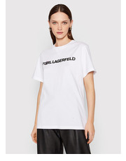Bluzka T-Shirt Ikonik Animal Logo 220W1780 Biały Regular Fit - modivo.pl Karl Lagerfeld