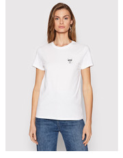 Bluzka T-Shirt Ikonik Mini Choupette Rhinestone 216W1730 Biały Regular Fit - modivo.pl Karl Lagerfeld
