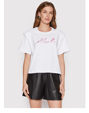 Bluzka T-Shirt Logo 221W1717 Biały Relaxed Fit - modivo.pl Karl Lagerfeld
