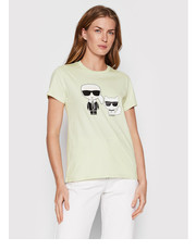 Bluzka T-Shirt Ikonik Choupette 210W1724 Zielony Regular Fit - modivo.pl Karl Lagerfeld