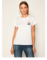 Bluzka T-Shirt Forever 205W1702 Biały Long Fit - modivo.pl Karl Lagerfeld