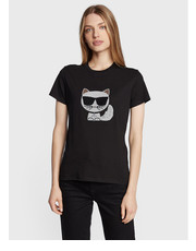 Bluzka T-Shirt Ikonik Choupette 216W1732 Czarny Regular Fit - modivo.pl Karl Lagerfeld