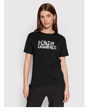 Bluzka T-Shirt KL22WTS02 Czarny Regular Fit - modivo.pl Karl Lagerfeld