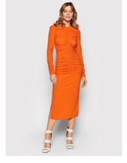 Sukienka Sukienka codzienna Ruched 220W1352 Pomarańczowy Slim Fit - modivo.pl Karl Lagerfeld