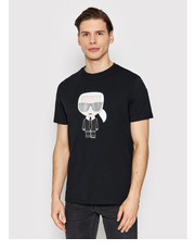 T-shirt - koszulka męska T-Shirt Crewneck 755071 500251 Czarny Regular Fit - modivo.pl Karl Lagerfeld