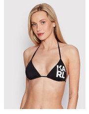 Strój kąpielowy Góra od bikini Printed Logo KL22WTP01 Czarny - modivo.pl Karl Lagerfeld