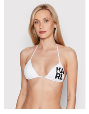 Strój kąpielowy Góra od bikini Printed Logo KL22WTP01 Biały - modivo.pl Karl Lagerfeld
