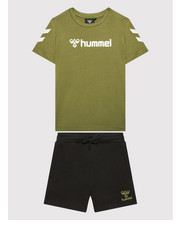 Bluzka Komplet t-shirt i szorty sportowe Novet 213902 Zielony Regular Fit - modivo.pl Hummel
