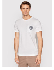 T-shirt - koszulka męska T-Shirt Leader 7511 3WQ Biały Slim Fit - modivo.pl Colmar
