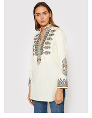 Tunika Tunika Embroidered 87518 Beżowy Relaxed Fit - modivo.pl Tory Burch