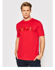 T-shirt - koszulka męska T-Shirt Tiburt 273_LNY 50462724 Czerwony Regular Fit - modivo.pl Boss
