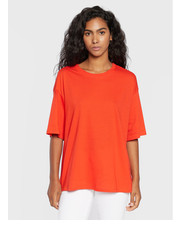 Bluzka T-Shirt 3FWFD1028 Czerwony Oversize - modivo.pl United Colors Of Benetton