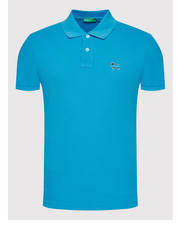 T-shirt - koszulka męska Polo 3088U300E Niebieski Slim Fit - modivo.pl United Colors Of Benetton