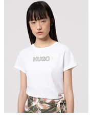 Bluzka T-Shirt 6 50447853 Biały Slim Fit - modivo.pl Hugo