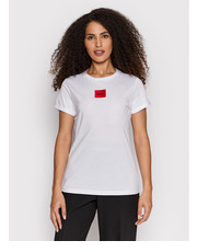 Bluzka T-Shirt Logo Label 50456008 Biały Regular Fit - modivo.pl Hugo