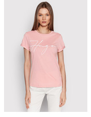 Bluzka T-Shirt 50467249 Różowy Slim Fit - modivo.pl Hugo