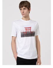 T-shirt - koszulka męska T-Shirt Dichiban 50448967 Biały Slim Fit - modivo.pl Hugo