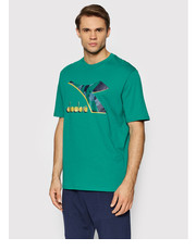 T-shirt - koszulka męska T-Shirt Shield 102.177748 Zielony Regular Fit - modivo.pl Diadora
