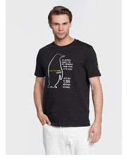 T-shirt - koszulka męska T-Shirt DT1008M PESY15 Czarny Regular Fit - modivo.pl Save The Duck