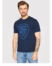 T-shirt - koszulka męska T-Shirt Manica BLUH02180 006208 Granatowy Regular Fit - modivo.pl Blauer
