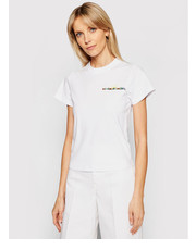 Bluzka T-Shirt Organic Single 2221JTS002507A Biały Regular Fit - modivo.pl Victoria Victoria Beckham