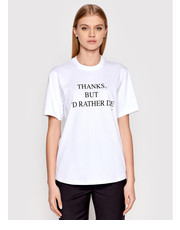 Bluzka T-Shirt Slogan 1122JTS003287A Biały Regular Fit - modivo.pl Victoria Victoria Beckham