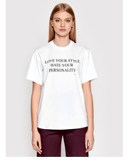 Bluzka T-Shirt Love Your Style 1122JTS003287A Biały Regular Fit - modivo.pl Victoria Victoria Beckham