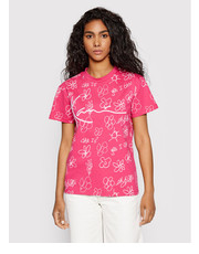 Bluzka T-Shirt Signature Flower 6130379 Różowy Regular Fit - modivo.pl Karl Kani